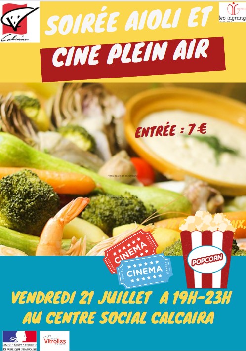 Lire la suite à propos de l’article VENDREDI 21 JUILLET SOIREE AIOLI & CINE PLEIN AIR